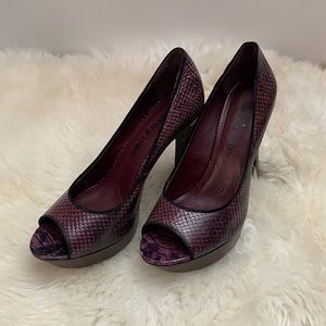 Luxury Rebel Purple Snake Print Heels